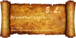 Brodafker Lotti névjegykártya
